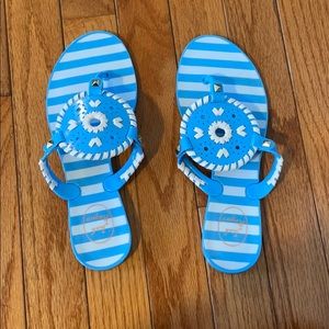 BRANDNEW blue & white striped Jack Rodgers Sandals